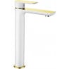 Mexen Alfa baterie chiuvetă înaltă, albă/aurie - 745710-25