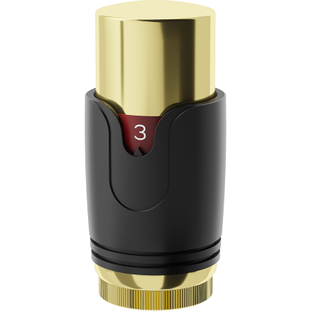 Mexen Uni-Term cap termostatic pentru radiator, negru/auriu - W900-000-75