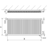 Mexen CV21 lapradiátor 600 x 2600 mm, alsó csatlakozás, 3333 W, fehér - W621-060-260-00