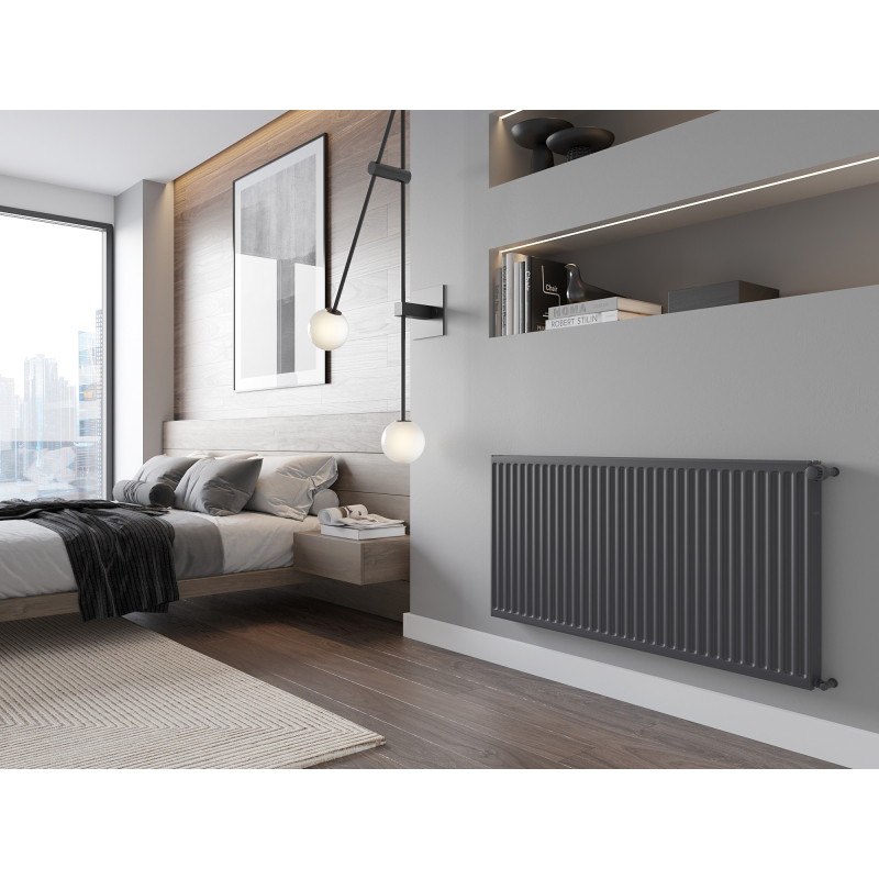 Mexen C11 900 x 3000 mm-es lapradiátor, oldalsó csatlakozás, 3820 W, antracit - W411-090-300-66