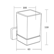 Mexen Asis fogkefetartó pohár, króm - 7017638-00