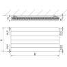 Radiator plat din aluminiu Mexen Line CL21 600 x 1600 mm, conectați lateral, 1935 W, alb - W421L-060-160-00