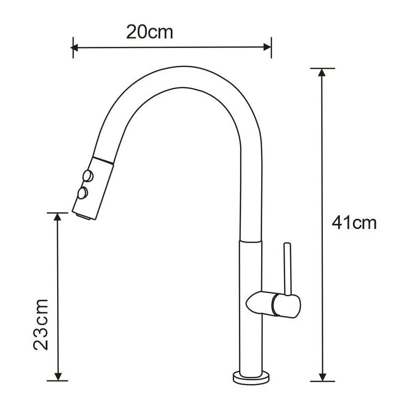 Mexen Ava baterie de bucătărie, neagră - 672800-70