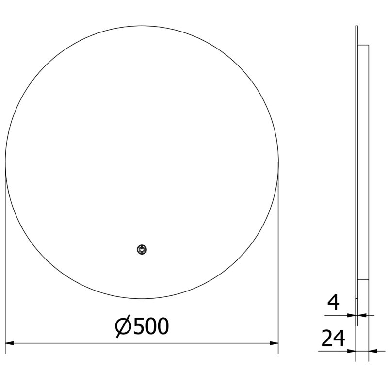 Mexen Erg oglindă de baie iluminată, rotundă 50 cm, LED 6000K, anti-abur - 9823-050-050-611-00