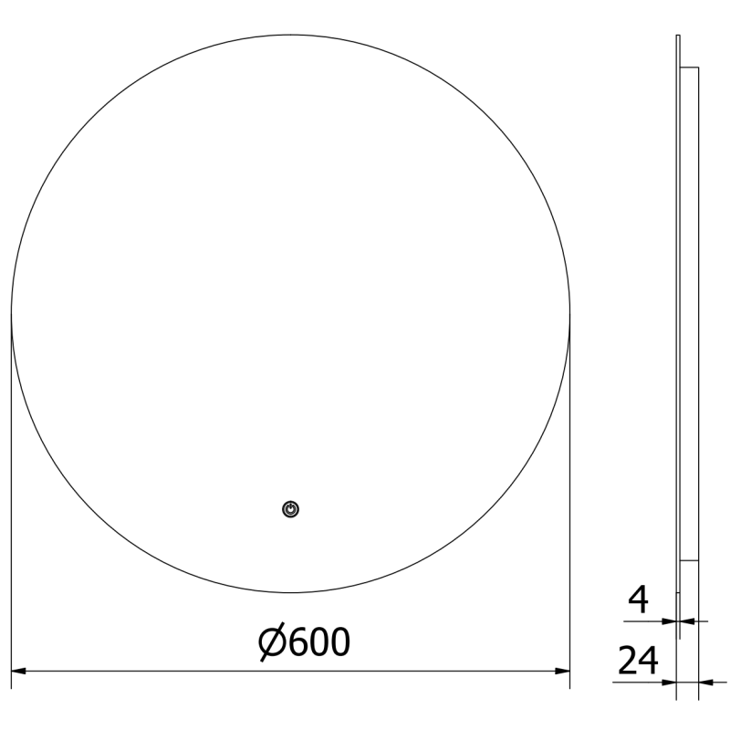 Mexen Erg oglindă de baie iluminată, rotundă 60 cm, LED 6000K, anti-aburire - 9823-060-060-611-00