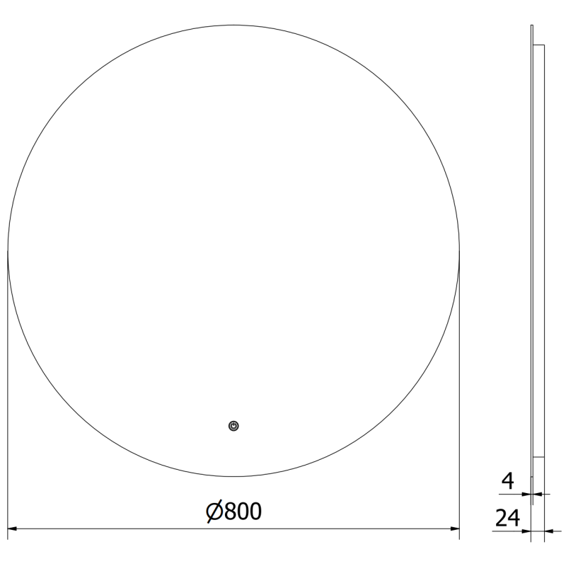 Mexen Erg oglindă de baie iluminată, rotundă 80 cm, LED 6000K, anti-abur - 9823-080-080-611-00