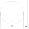 Mexen Erg LED-es fürdőszobai tükör, kerek, 80 cm, LED 6000K, páramentesítő - 9823-080-080-611-00