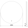 Mexen Erg oglindă de baie iluminată, rotundă 80 cm, LED 6000K, anti-abur - 9823-080-080-611-00