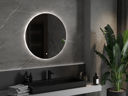 Mexen Erg oglindă de baie iluminată, rotundă 80 cm, LED 6000K, anti-ceață - 9823-080-080-611-00