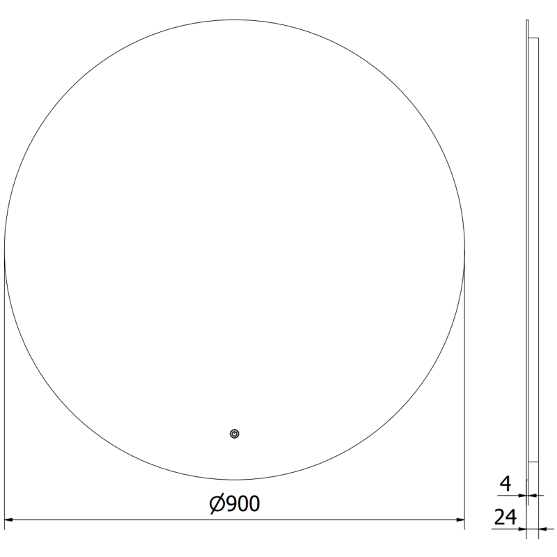 Mexen Erg oglindă de baie iluminată, rotundă 90 cm, LED 6000K, anti-abur - 9823-090-090-611-00