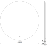 Mexen Erg oglindă de baie iluminată, rotundă 90 cm, LED 6000K, anti-abur - 9823-090-090-611-00