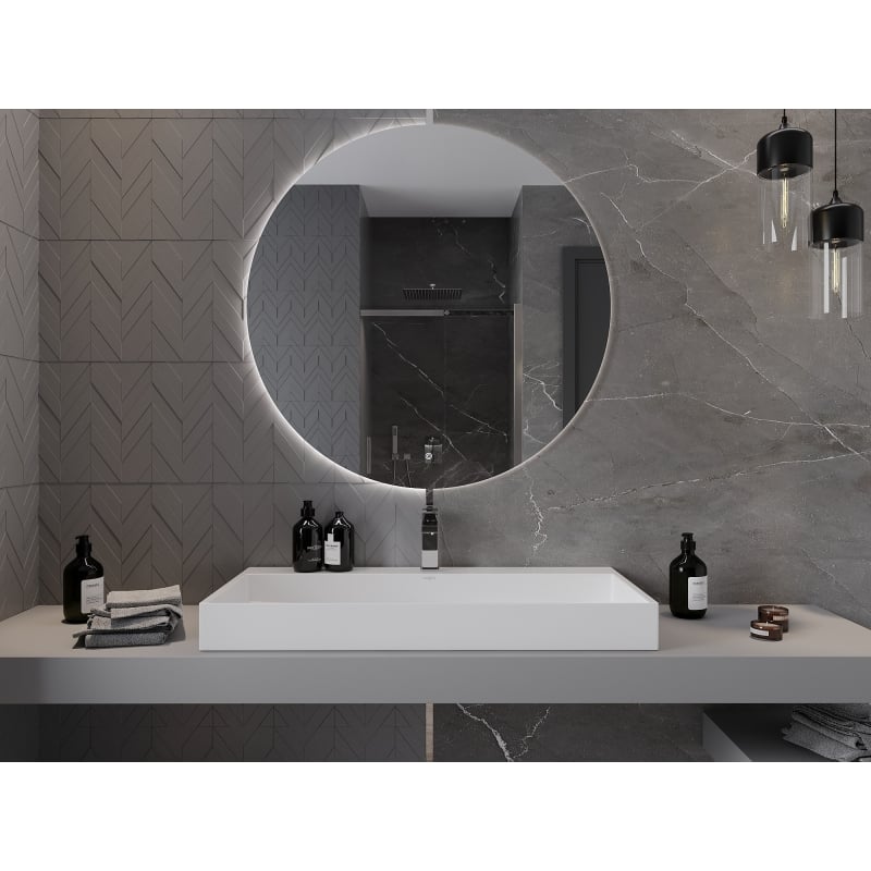 Mexen Erg oglindă de baie iluminată, rotundă 100 cm, LED 6000K, anti-ceață - 9823-100-100-611-00