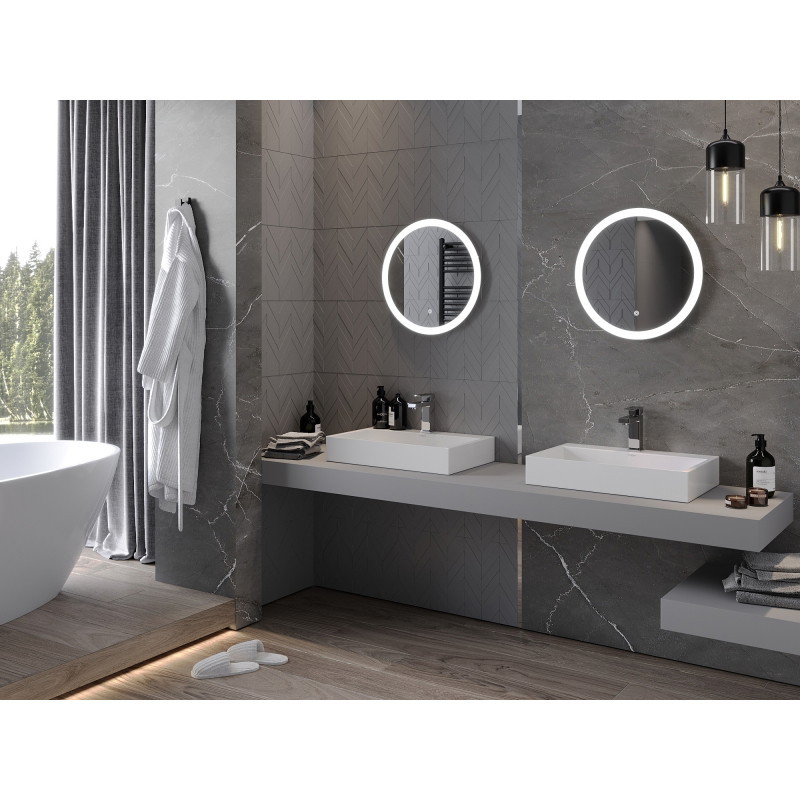 Mexen Oro oglindă de baie iluminată, rotundă 50 cm, LED 6000K, antiaburire - 9824-050-050-611-00