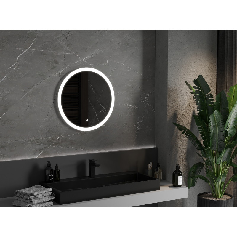 Mexen Oro oglindă de baie iluminată, rotundă 60 cm, LED 6000K, anti-ceață - 9824-060-060-611-00