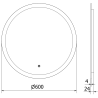 Mexen Oro kivilágított fürdőszobai tükör, kerek 60 cm, LED 6000K, páramentes - 9824-060-060-611-00
