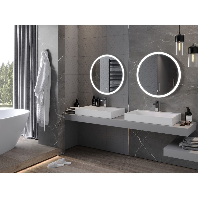 Mexen Oro kivilágított fürdőszobai tükör, kerek 70 cm, LED 6000K, páramentesítés - 9824-070-070-611-00