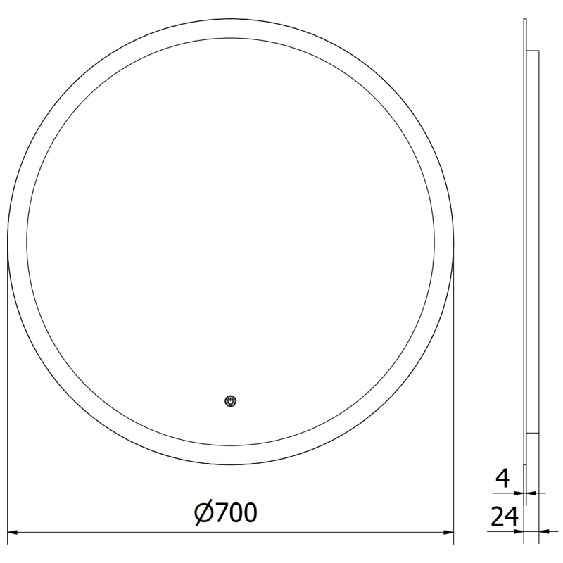 Mexen Oro oglindă de baie iluminată, rotundă 70 cm, LED 6000K, anti-abur - 9824-070-070-611-00