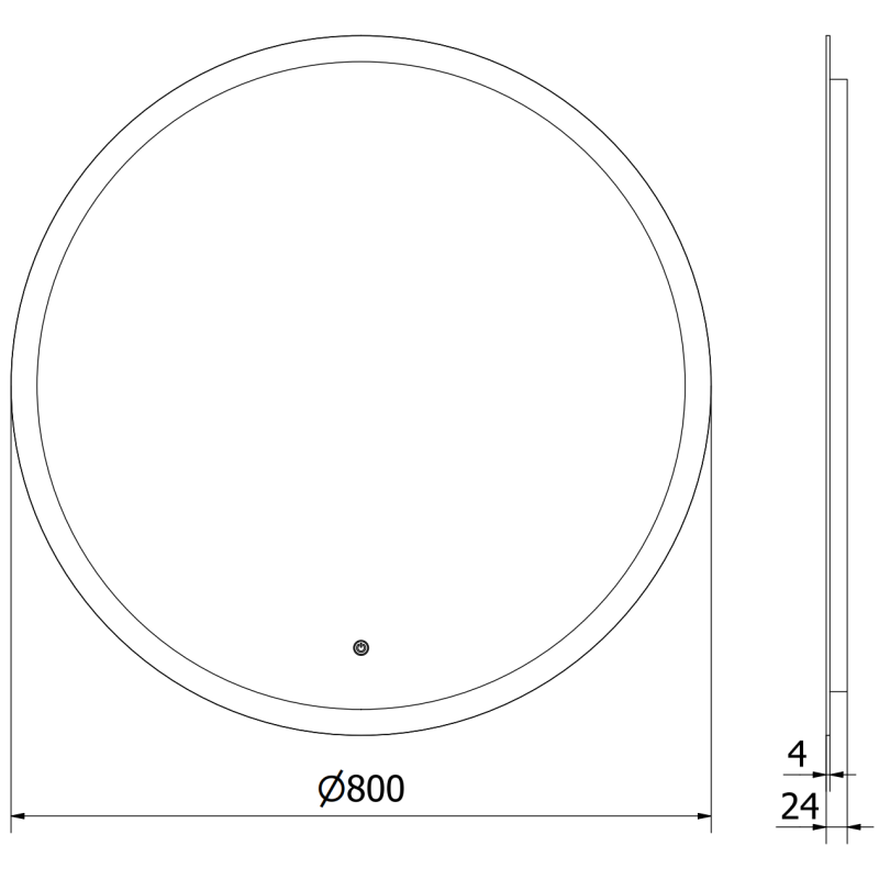 Mexen Oro oglindă de baie iluminată, rotundă 80 cm, LED 6000K, anti-ceață - 9824-080-080-611-00