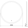 Mexen Oro oglindă de baie iluminată, rotundă 80 cm, LED 6000K, anti-abur - 9824-080-080-611-00