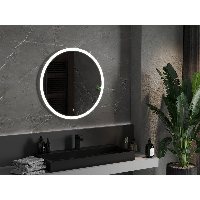 Mexen Oro LED világító fürdőszobai tükör, kerek, 80 cm, LED 6000K, páramentes - 9824-080-080-611-00