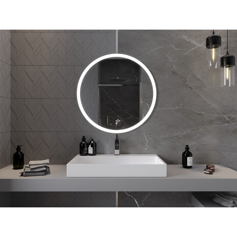 Mexen Oro oglindă de baie iluminată, rotundă 80 cm, LED 6000K, antiaburire - 9824-080-080-611-00