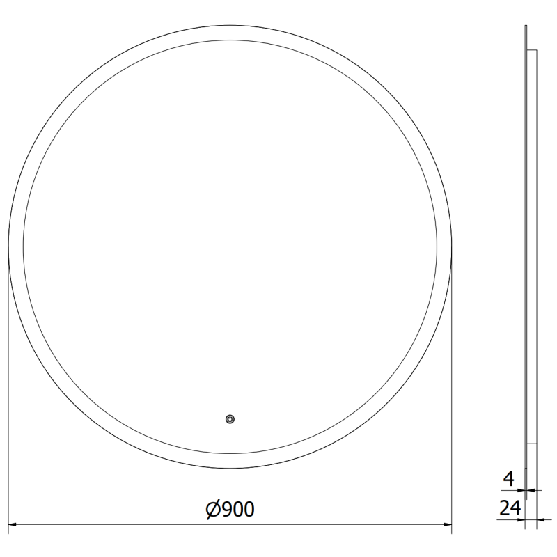 Mexen Oro oglindă de baie iluminată, rotundă 90 cm, LED 6000K, antiabur - 9824-090-090-611-00