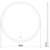 Mexen Oglindă baie iluminată, rotundă 90 cm, LED 6000K, anti-abur - 9824-090-090-611-00