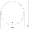 Mexen Oro LED-es megvilágított fürdőszobatükör, kerek 90 cm, 6000K, páramentes - 9824-090-090-611-00