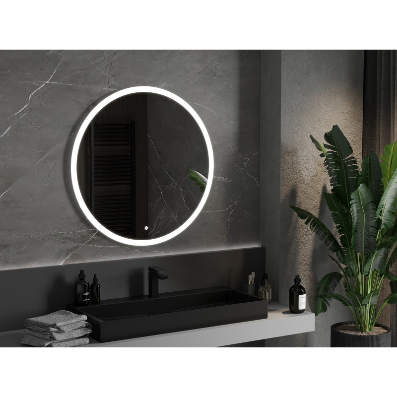 Mexen Oro LED-es megvilágított fürdőszobatükör, kerek 90 cm, 6000K, páramentes - 9824-090-090-611-00