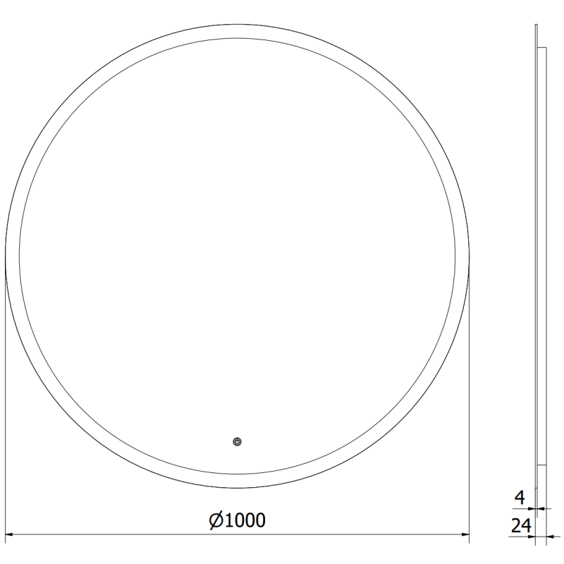 Mexen Oro oglindă de baie iluminată, rotundă 100 cm, LED 6000K, antiaburire - 9824-100-100-611-00
