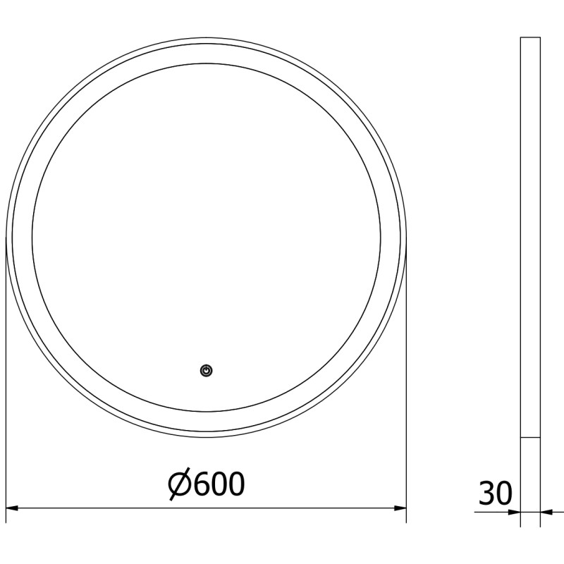 Mexen Esso oglindă de baie iluminată, rotundă 60 cm, LED 6000K, anti-aburire, ramă aurie - 9825-060-060-611-50
