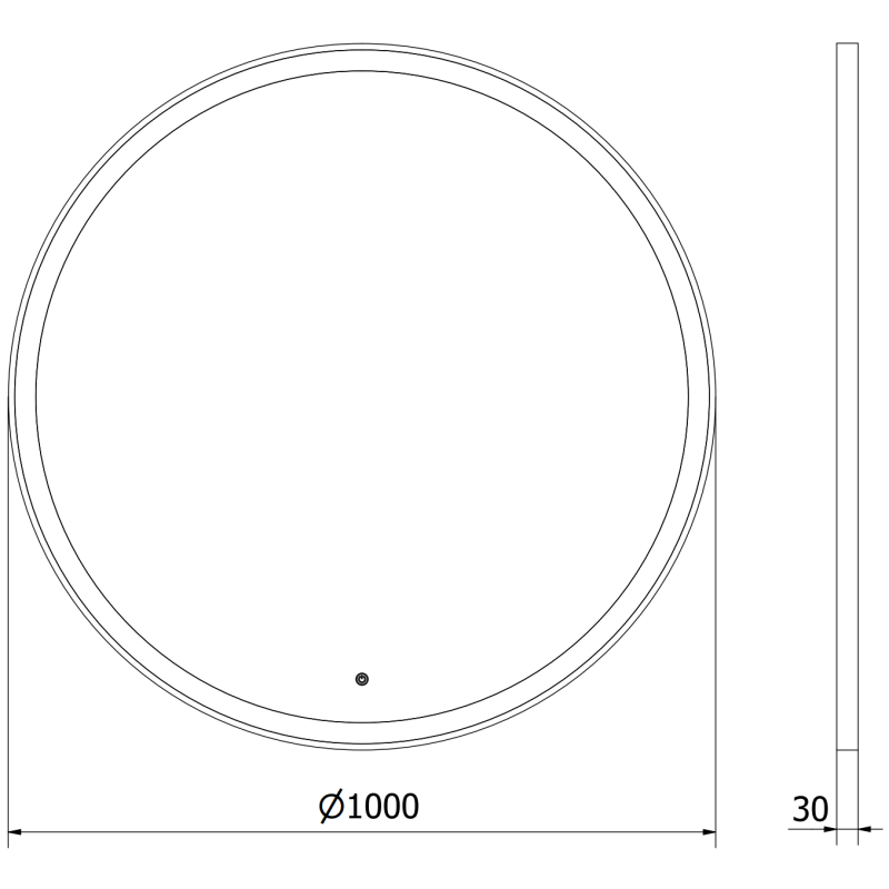 Mexen Esso LED-es fürdőszobai tükör, kerek, 100 cm, LED 6000K, páramentes, arany keret - 9825-100-100-611-50