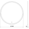 Mexen Esso LED-es fürdőszobai tükör, kerek, 100 cm, LED 6000K, páramentes, arany keret - 9825-100-100-611-50