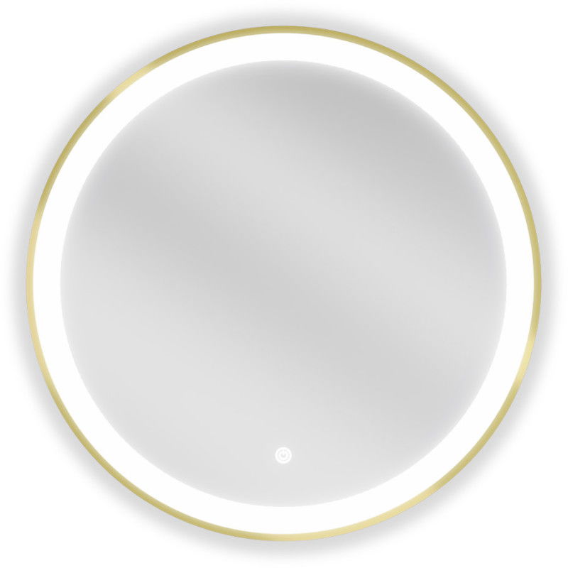 Mexen Esso oglindă baie iluminată, rotundă 60 cm, LED 6000K, anti-aburire, cadru auriu - 9825-060-060-611-50