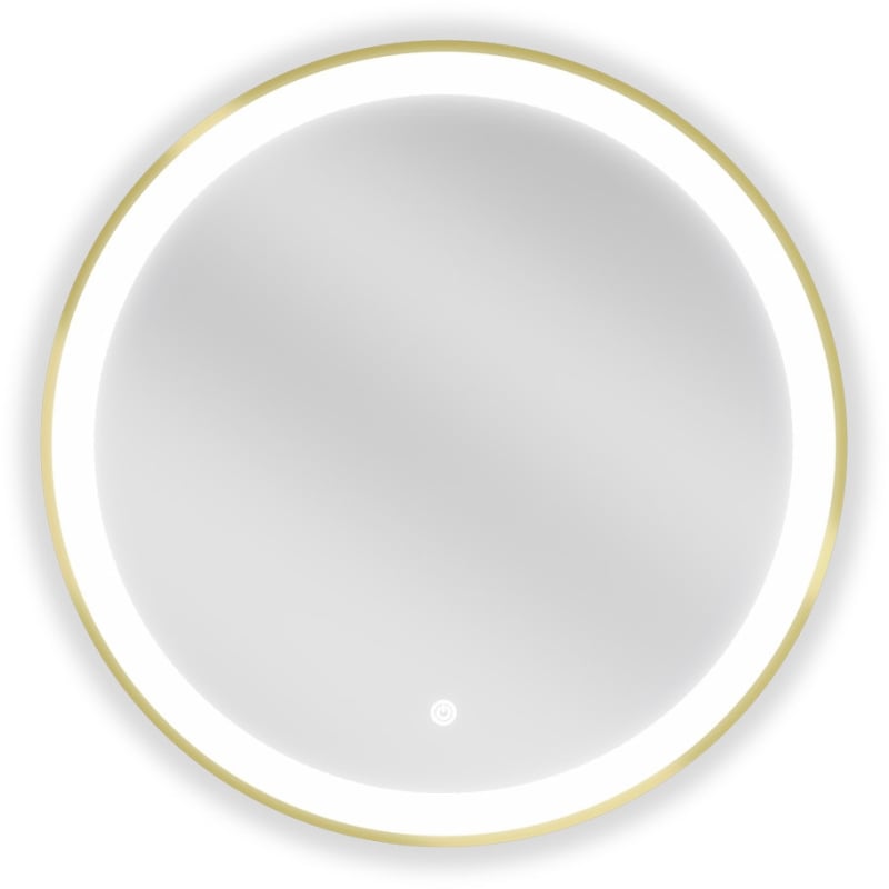Mexen Esso oglindă de baie iluminată, rotundă 60 cm, LED 6000K, anti-ceață, ramă aurie - 9825-060-060-611-50