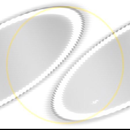 Mexen Esso fürdőszobai kerek, megvilágított tükör, 60 cm, LED 6000K, páramentes, arany keret - 9825-060-060-611-50