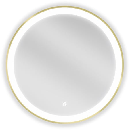 Mexen Esso oglindă de baie iluminată, rotundă 60 cm, LED 6000K, anti-ceață, ramă aurie - 9825-060-060-611-50