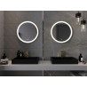 Mexen Esso oglindă de baie iluminată, rotundă 60 cm, LED 6000K, anti-aburire, ramă aurie - 9825-060-060-611-50