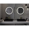Mexen Esso oglindă de baie iluminată, rotundă 60 cm, LED 6000K, anti-ceață, ramă aurie - 9825-060-060-611-50