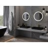 Mexen Esso oglindă de baie iluminată, rotundă 60 cm, LED 6000K, anti-ceață, ramă aurie - 9825-060-060-611-50