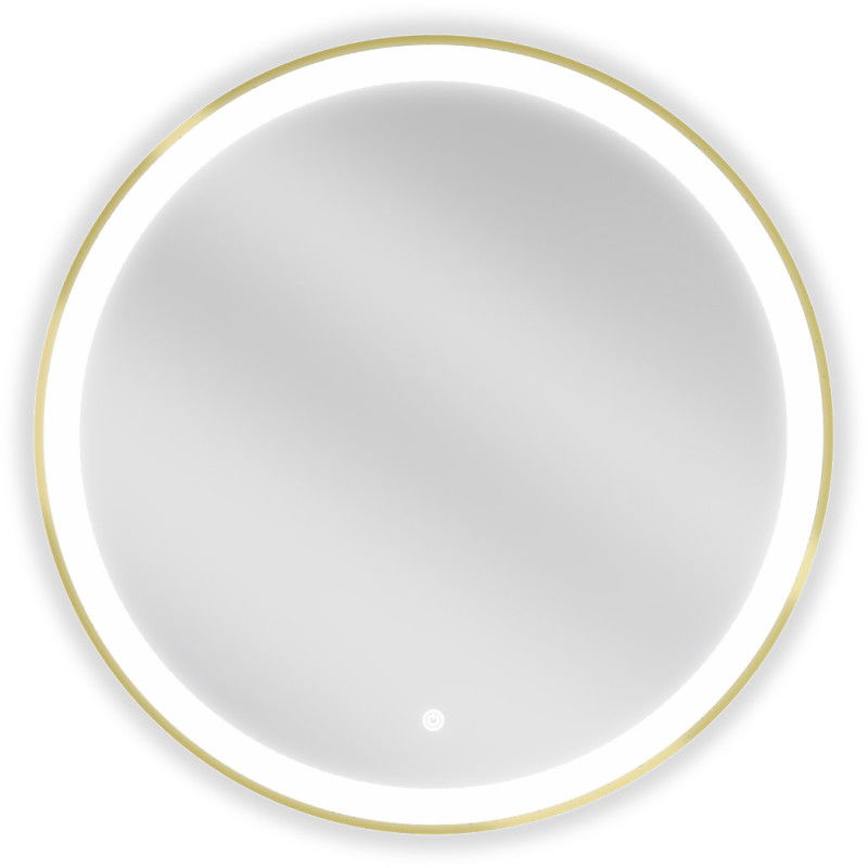 Mexen Esso oglindă de baie iluminată, rotundă 70 cm, LED 6000K, anti-abur, ramă aurie - 9825-070-070-611-50