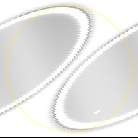 Mexen Esso fürdőszobai megvilágított tükör, kerek, 70 cm, LED 6000K, páramentes, arany keret - 9825-070-070-611-50