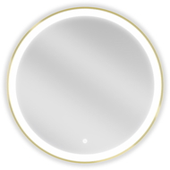 Mexen Esso oglindă de baie iluminată, rotundă 70 cm, LED 6000K, anti-abur, ramă aurie - 9825-070-070-611-50