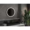Mexen Esso fürdőszobai tükör, kerek, megvilágított, 70 cm-es, 6000K LED, páramentes, arany keret - 9825-070-070-611-50
