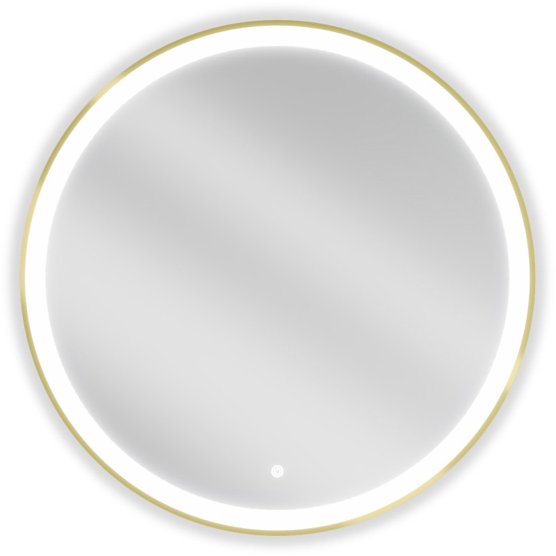 Mexen Esso oglindă de baie iluminată, rotundă 80 cm, LED 6000K, antiaburire, ramă aurie - 9825-080-080-611-50