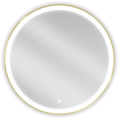 Mexen Esso oglindă de baie iluminată, rotundă 80 cm, LED 6000K, anti-aburire, ramă aurie - 9825-080-080-611-50