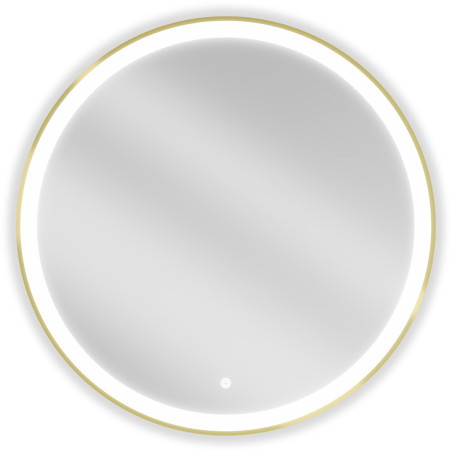 Mexen Esso oglindă de baie iluminată, rotundă 80 cm, LED 6000K, antiaburire, ramă aurie - 9825-080-080-611-50