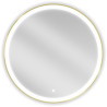 Mexen Esso oglindă de baie iluminată, rotundă 80 cm, LED 6000K, antiaburire, ramă aurie - 9825-080-080-611-50