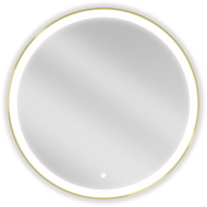 Mexen Esso oglindă de baie iluminată, rotundă 80 cm, LED 6000K, anti-aburire, ramă aurie - 9825-080-080-611-50