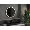 Mexen Esso oglindă de baie iluminată, rotundă 80 cm, LED 6000K, anti-aburire, ramă aurie - 9825-080-080-611-50